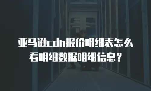 亚马逊cdn报价明细表怎么看明细数据明细信息？