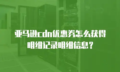 亚马逊cdn优惠券怎么获得明细记录明细信息？