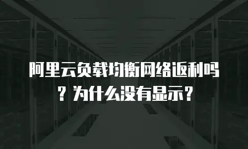 阿里云负载均衡网络返利吗？为什么没有显示？
