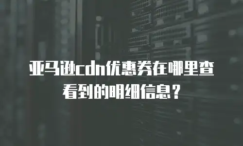 亚马逊cdn优惠券在哪里查看到的明细信息？