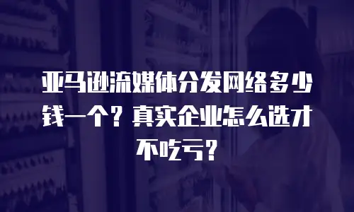 亚马逊流媒体分发网络多少钱一个？真实企业怎么选才不吃亏？