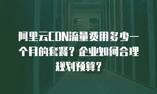 阿里云CDN流量费用多少一个月的套餐？企业如何合理规划预算？