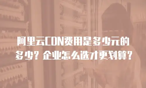 阿里云CDN费用是多少元的多少？企业怎么选才更划算？
