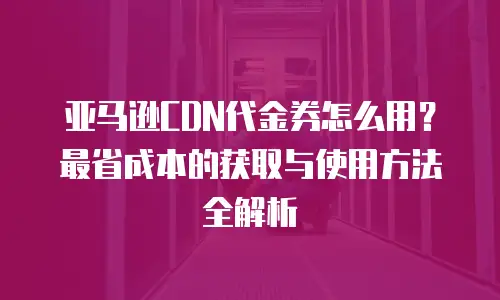 亚马逊CDN代金券怎么用？最省成本的获取与使用方法全解析