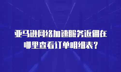 亚马逊网络加速服务返佣在哪里查看订单明细表？