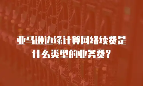 亚马逊边缘计算网络续费是什么类型的业务费？