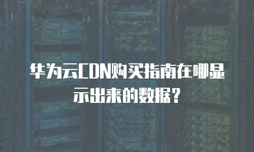 华为云CDN购买指南在哪显示出来的数据？