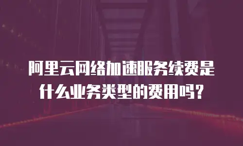 阿里云网络加速服务续费是什么业务类型的费用吗？