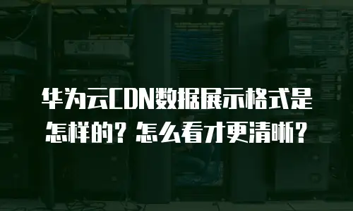 华为云CDN数据展示格式是怎样的？怎么看才更清晰？