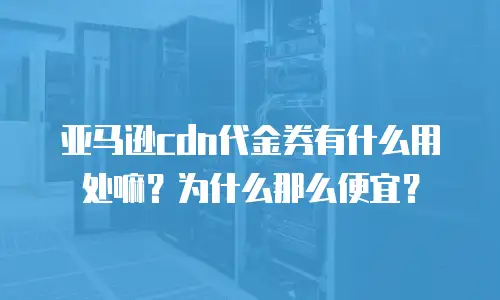 亚马逊cdn代金券有什么用处嘛？为什么那么便宜？