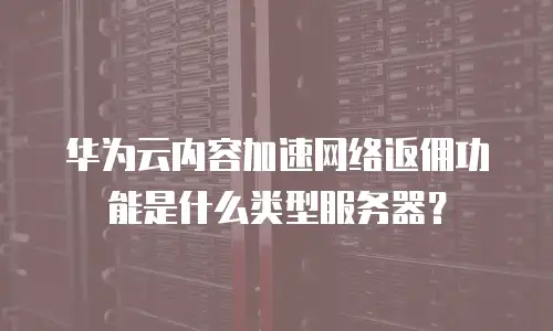 华为云内容加速网络返佣功能是什么类型服务器？