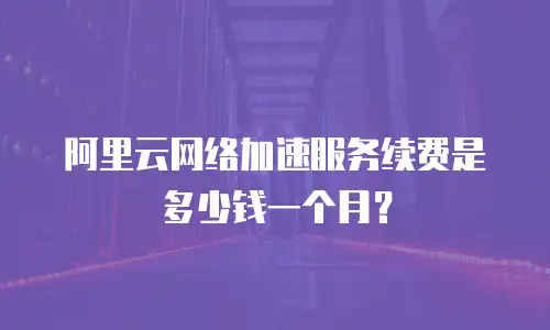 阿里云网络加速服务续费是多少钱一个月？