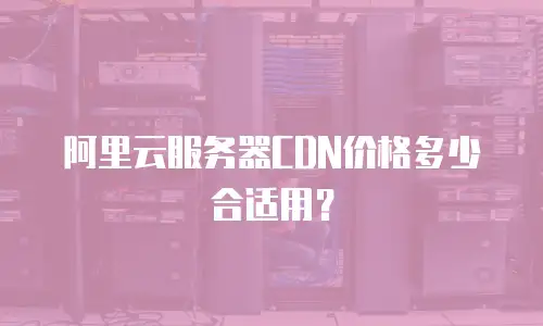 阿里云服务器CDN价格多少合适用？