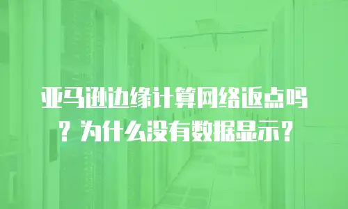亚马逊边缘计算网络返点吗？为什么没有数据显示？