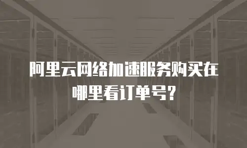 阿里云网络加速服务购买在哪里看订单号？