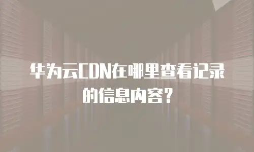 华为云CDN在哪里查看记录的信息内容？