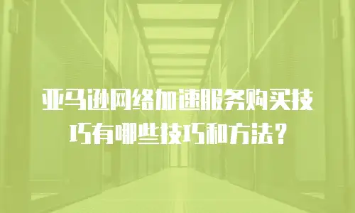 亚马逊网络加速服务购买技巧有哪些技巧和方法？