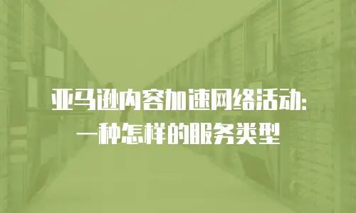 亚马逊内容加速网络活动：一种怎样的服务类型