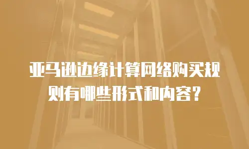 亚马逊边缘计算网络购买规则有哪些形式和内容？