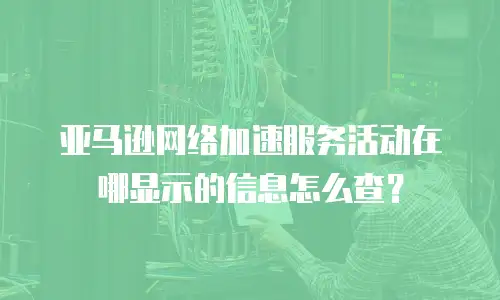 亚马逊网络加速服务活动在哪显示的信息怎么查？