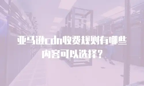 亚马逊cdn收费规则有哪些内容可以选择？