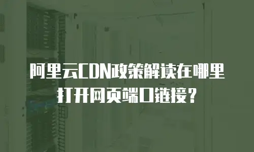 阿里云CDN政策解读在哪里打开网页端口链接？