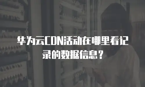 华为云CDN活动在哪里看记录的数据信息？