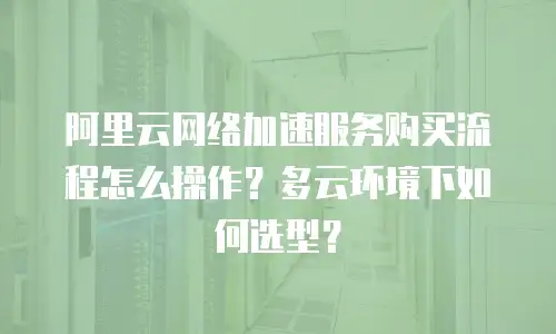 阿里云网络加速服务购买流程怎么操作？多云环境下如何选型？