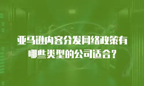 亚马逊内容分发网络政策有哪些类型的公司适合？