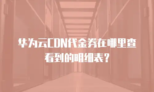 华为云CDN代金券在哪里查看到的明细表？