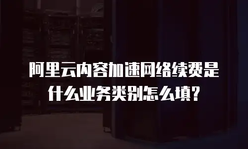 阿里云内容加速网络续费是什么业务类别怎么填？