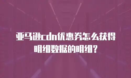 亚马逊cdn优惠券怎么获得明细数据的明细？