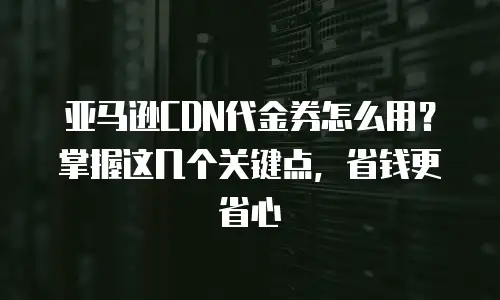 亚马逊CDN代金券怎么用？掌握这几个关键点，省钱更省心
