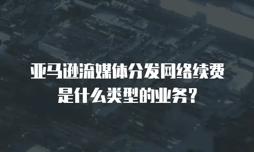 亚马逊流媒体分发网络续费是什么类型的业务？