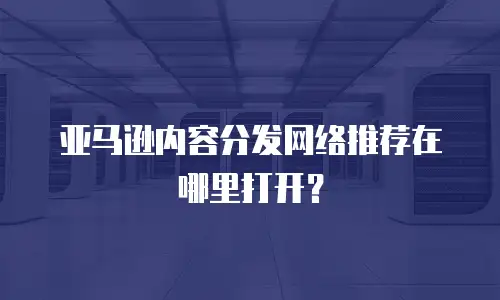 亚马逊内容分发网络推荐在哪里打开？