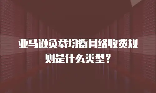 亚马逊负载均衡网络收费规则是什么类型？