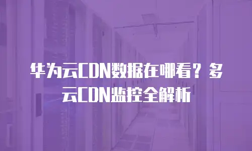 华为云CDN数据在哪看？多云CDN监控全解析