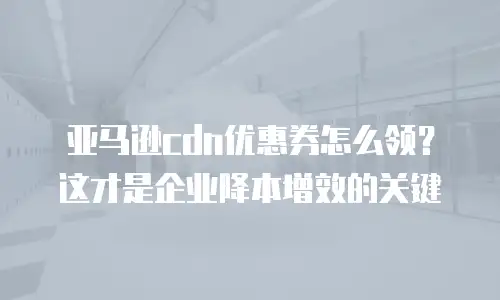 亚马逊cdn优惠券怎么领？这才是企业降本增效的关键