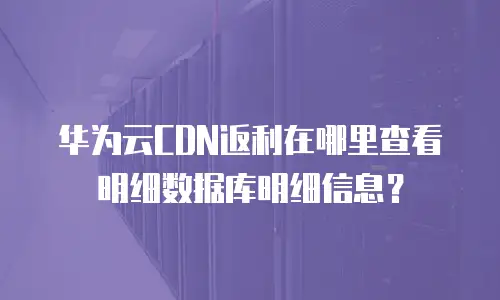 华为云CDN返利在哪里查看明细数据库明细信息？