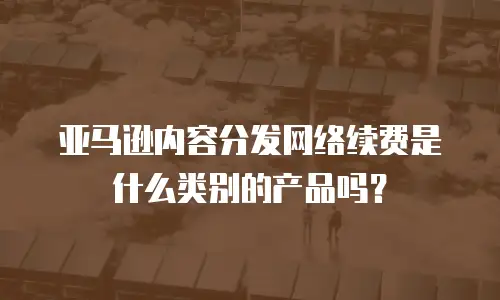 亚马逊内容分发网络续费是什么类别的产品吗？