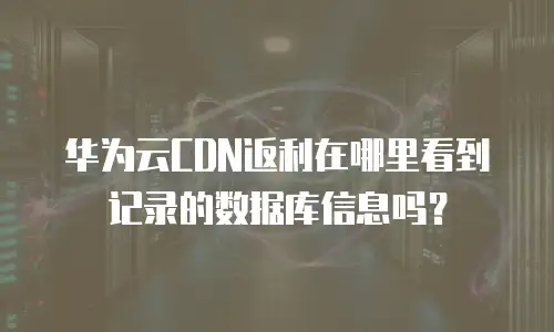 华为云CDN返利在哪里看到记录的数据库信息吗？
