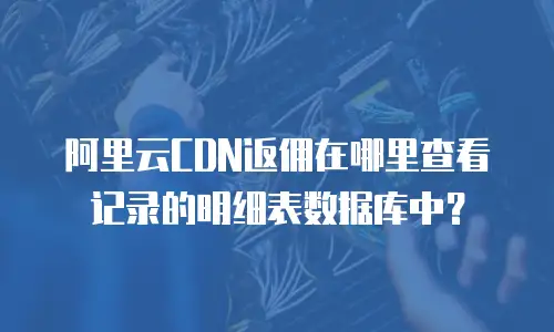 阿里云CDN返佣在哪里查看记录的明细表数据库中？