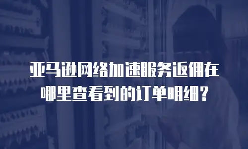 亚马逊网络加速服务返佣在哪里查看到的订单明细？