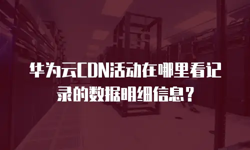华为云CDN活动在哪里看记录的数据明细信息？