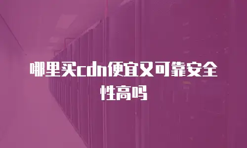 哪里买cdn便宜又可靠安全性高吗