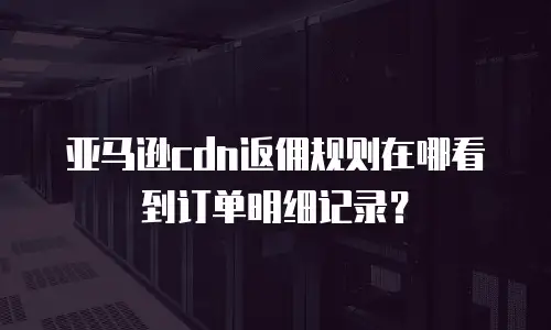 亚马逊cdn返佣规则在哪看到订单明细记录？