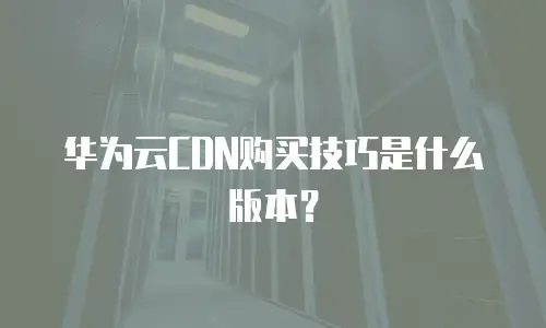 华为云CDN购买技巧是什么版本？