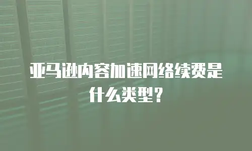 亚马逊内容加速网络续费是什么类型？