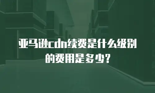 亚马逊cdn续费是什么级别的费用是多少？