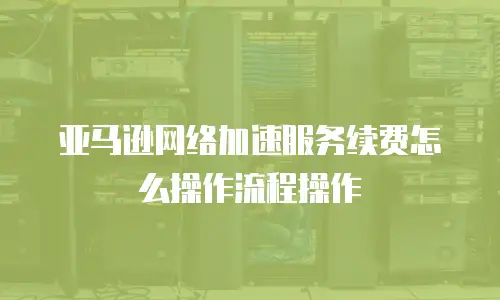 亚马逊网络加速服务续费怎么操作流程操作